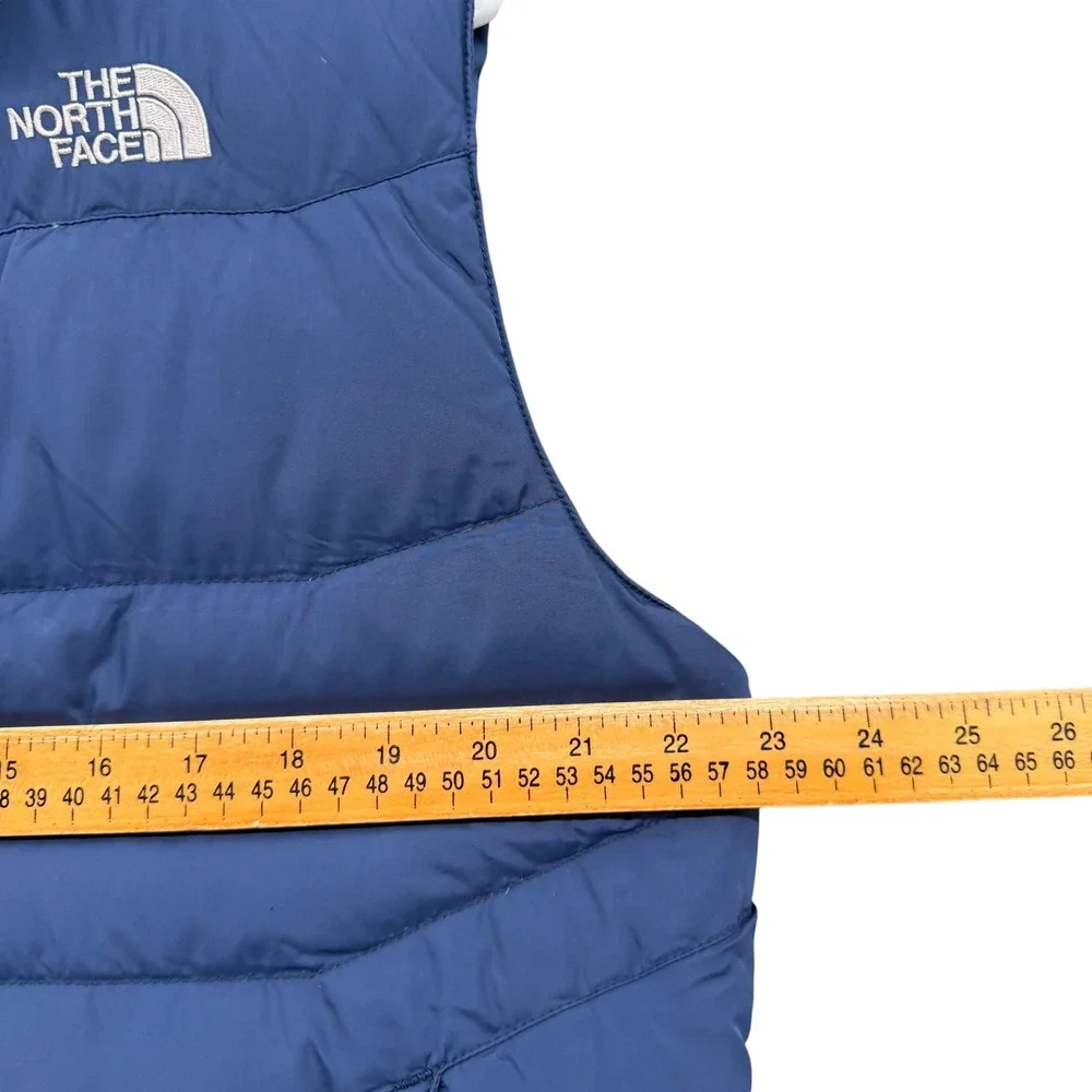 The North Face 550 Down Puffer Vest Mens Blue Full Zip Insulated Jacket M